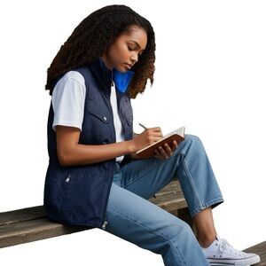 Lauren Ralph Lauren Reversible Gilet Vest Women’s S/P Royal Blue Navy Utility